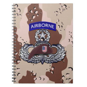 Caderno Espiral Paraquedista Aerotransportado Tempestade no Desert