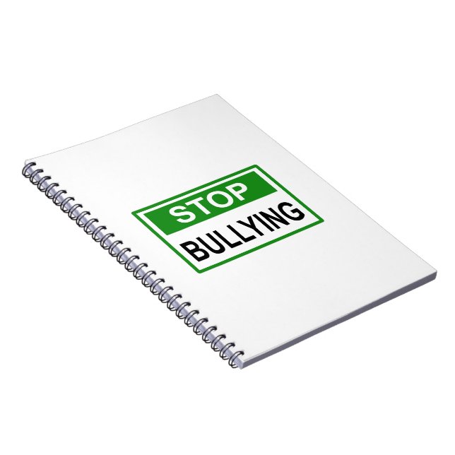 Caderno Espiral Parar Sinal de Bullying Verde (Lado Direito)
