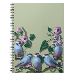 Caderno Espiral pardais-de-java