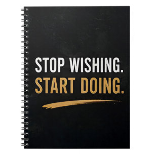 Caderno Espiral 🚀 Pare de Desejar e Comece a Fazer Motivação Diár