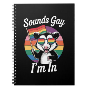 Caderno Espiral Parece Gay Estou no Possum LGBTQ Orgulho Arco-íris