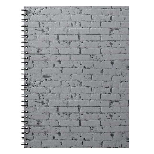 Caderno Espiral Parede Brick Pintada Branca (Frente)