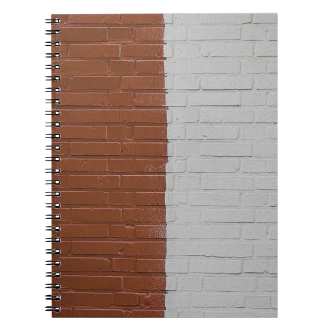 Caderno Espiral Parede de betão castanho e branco (Frente)