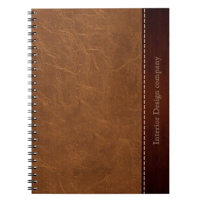 Caderno Espiral Parede de couro castanho natural (Frente)