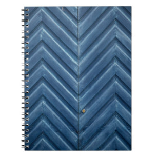 Caderno Espiral Parede de madeira azul