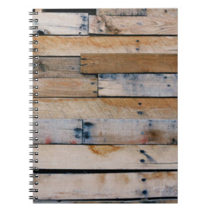 Caderno Espiral Parede de madeira castanha