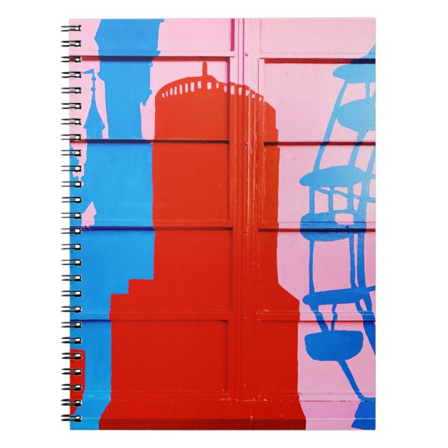 Caderno Espiral Parede pintada vermelha (Frente)