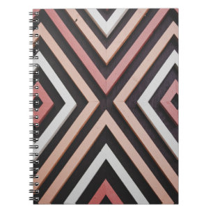 Caderno Espiral Parede rosa, preta e branca
