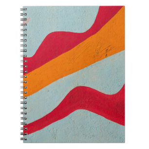 Caderno Espiral Parede vermelha e amarela pintada