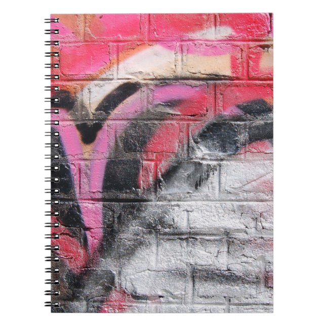 Caderno Espiral Parede vermelha e branca pintada (Frente)