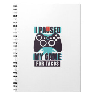 Caderno Espiral Parei meu jogo para tacos