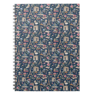 Caderno Espiral Paris Dark Icons Chic Design