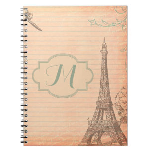 Caderno Espiral Paris França Eiffel Tower Shabb Monograma — Livro