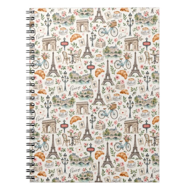 Caderno Espiral Paris Icons Chic Design (Frente)