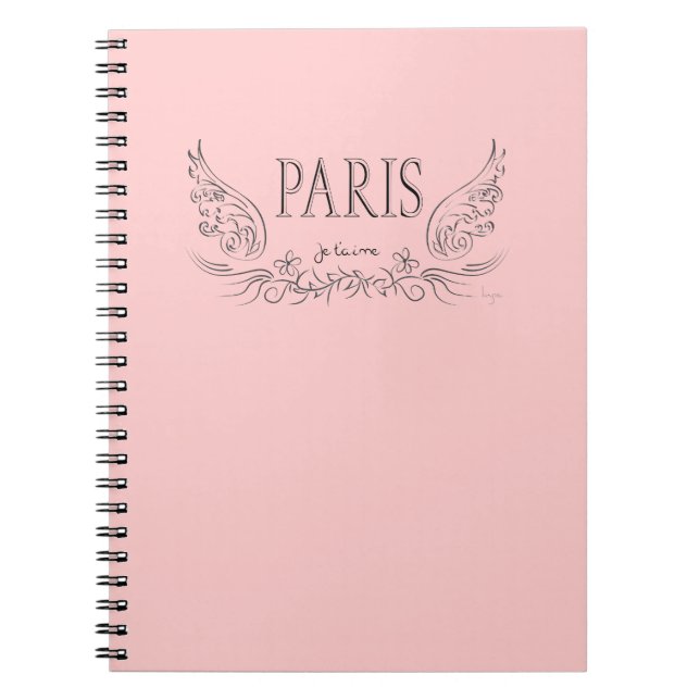 Caderno Espiral PARIS Je t'aime (eu te amo) (Frente)
