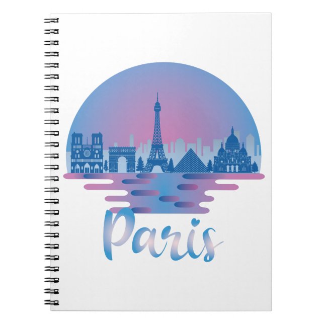 Caderno Espiral Paris Skyline - França Viagem (Frente)
