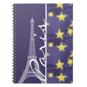 Caderno Espiral Paris Starry Night; Torre Eiffel