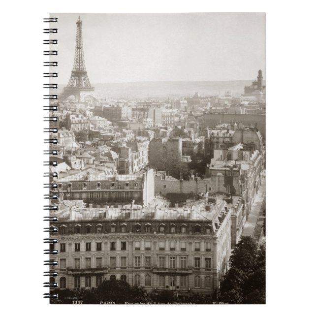 Caderno Espiral Paris: Vista aérea, 1900 (Frente)