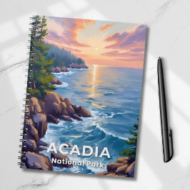Caderno Espiral Parque Nacional Acadia | Arte de Viagem Pintura no