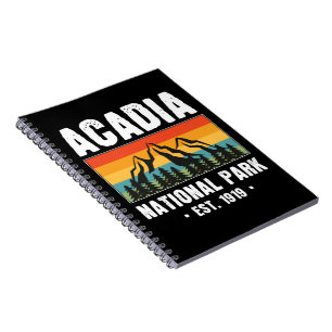 Caderno Espiral Parque Nacional Acadia, Maine Retro Vintage