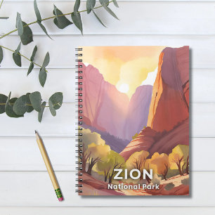 Caderno Espiral Parque Nacional de Zion Aquarela de Viagem
