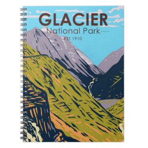 Caderno Espiral Parque Nacional do Glacier indo para a estrada do
