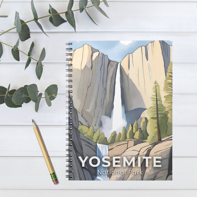 Caderno Espiral Parque Nacional Yosemite | Viagem de Aquarela (Criador carregado)