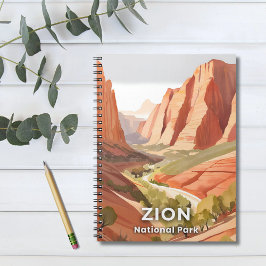Caderno Espiral Parque Nacional Zion | Aquarela de Viagem do Vale