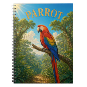 Caderno Espiral Parrot Jungle Canopy Watercolor GeoSaga