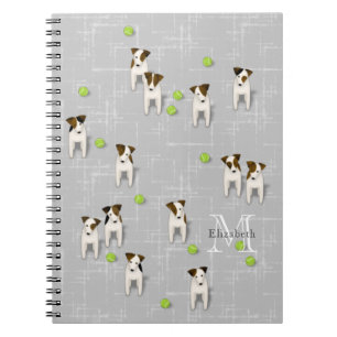 Caderno Espiral Parson / Jack Russell Terriers cães tênis bolas