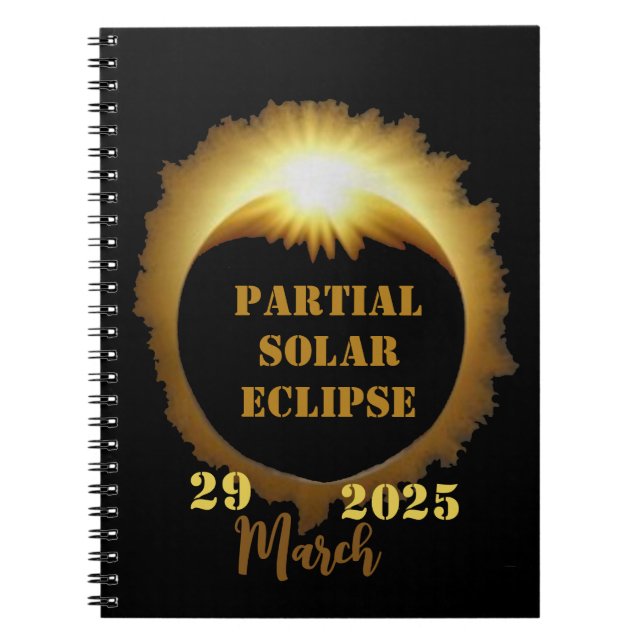 Caderno Espiral Parte de Visualização do Eclipse Solar Parcial 202 (Frente)