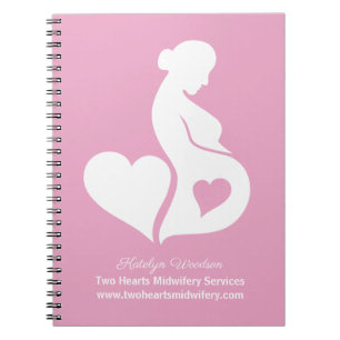 Caderno Espiral Parteira Doula Bela Gravidez Rosa Personalizado