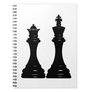 Caderno Espiral Partes de xadrez da rainha e do rei