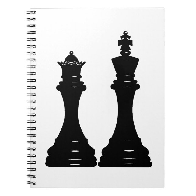 Caderno Espiral Partes de xadrez da rainha e do rei (Frente)