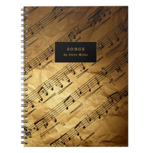 Caderno Espiral Partição de Música Vintage