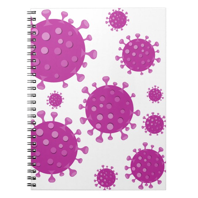 Caderno Espiral Partícula Viral Roxa (Frente)