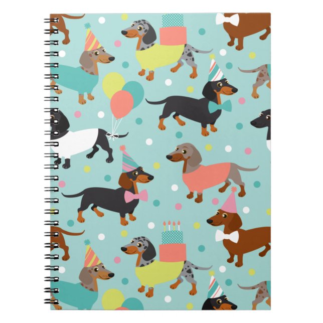 Caderno Espiral Partido Dachshund (Frente)