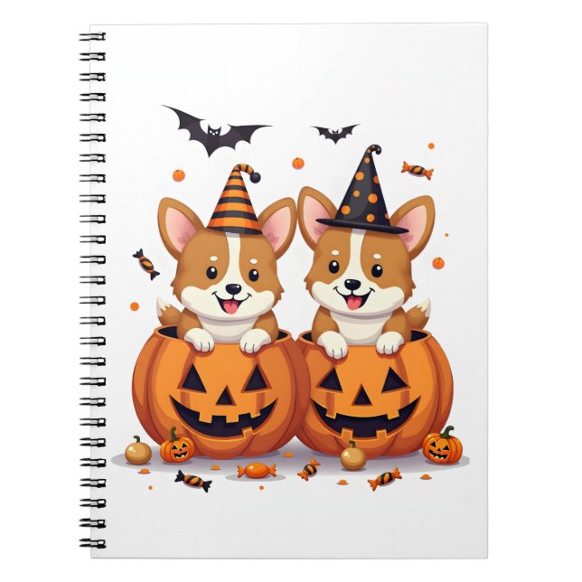 Caderno Espiral Partido Pumpkin Corgi (Frente)