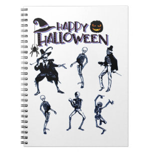 Caderno Espiral Partido Skeletons Assustador