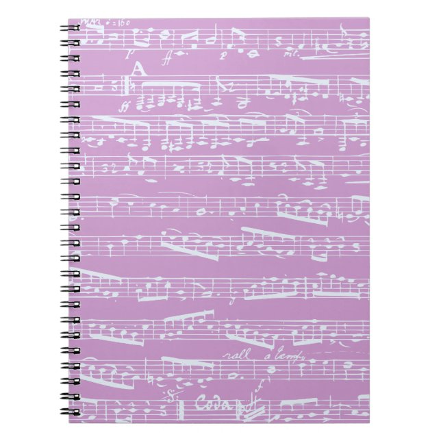 Caderno Espiral Partitura cor-de-rosa (Frente)