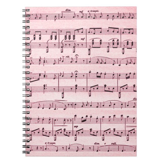Caderno Espiral Partitura Rosa (Frente)