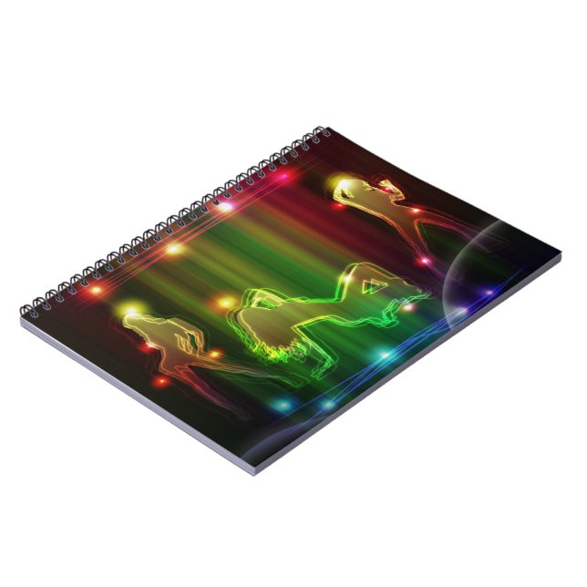 Caderno Espiral Party Girls Modern Trendy Neon Lights (Left Side)