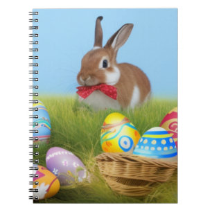 Caderno Espiral Páscoa bonita Bunnypara um humor positivo