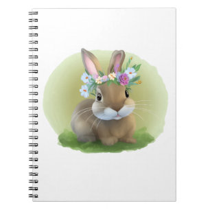 Caderno Espiral Páscoa bonita Bunnypara um humor positivo