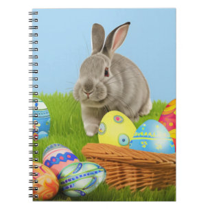 Caderno Espiral Páscoa bonita Bunnypara um humor positivo