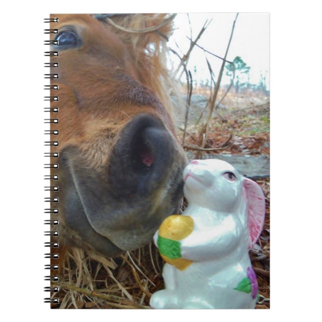 Caderno Espiral Páscoa Bunny e Cavalo Marrom (Frente)