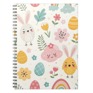 Caderno Espiral Páscoa Bunny Pattern