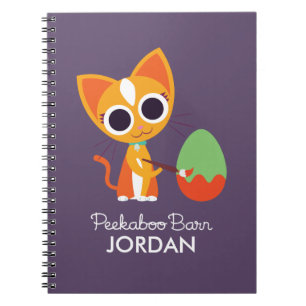Caderno Espiral Páscoa   Purrl do celeiro do Peekaboo o gato