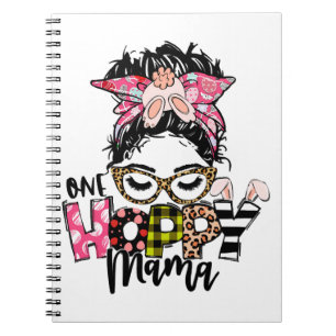 Caderno Espiral Páscoa Um Hoppy Mama Mensageiro Mãe Bunny Leopard