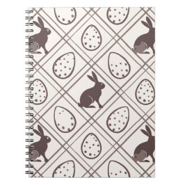 Caderno Espiral Páscoa Xadrez Marrom
